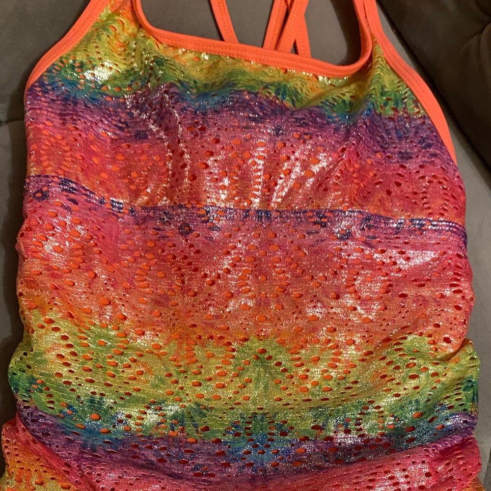 Girls multi color bathing suit, Sz 14/16 - Picture 3 of 3